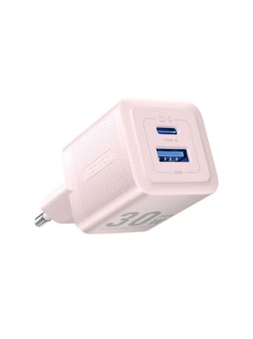 Vention Wandladegerät mit 2 Anschlüssen 30W USB-A, USB-C GaN Ladegerät in Pink