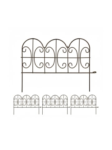 relaxdays 4 x Beeteinfassung in Bronze - (B)38,5 x (H)28 cm