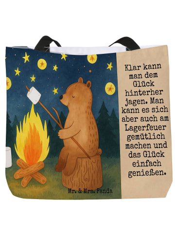 Mr. & Mrs. Panda Beutel Bär & Marienkäfer Lagerfeuer Design mit ... in Weiß