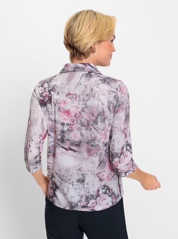 WITT WEIDEN Poloshirt in rosé-steingrau-bedruckt