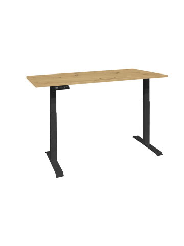58 aufm Kessel SCHREIBTISCH höhenverstellbar elektrisch Editha 140x70 schwarz/asteiche