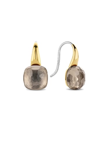 Ti Sento Milano Ohrstecker "mit braunem Crystal bicolor vergoldet" in Gold