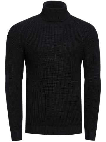 Rusty Neal Grobstrick Slim Fit Rollkragen-Pullover in Schwarz