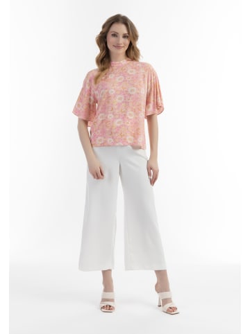 Usha Damen Kurzarmbluse in Rosa Mehrfarbig