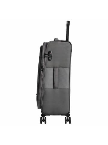 D&N Travel Line 9704 - 4-Rollen-Trolley M 68 cm erw. (dark red) in grau