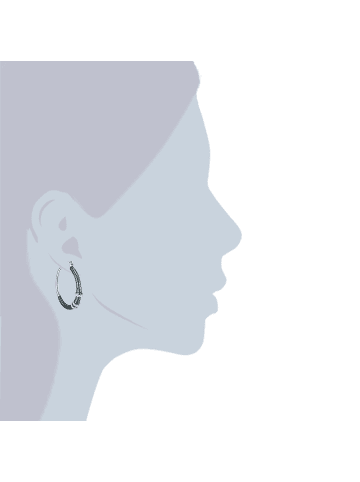 Lulu & Jane Creolen Metall-Legierung verziert mit Kristallen von Swarovski® in silber