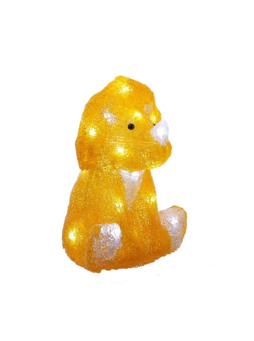 HOLLYHOPPER LED Dinosaurier Acryl Tierfigur für Kinderzimmer oder Garten H: 21cm in gelb