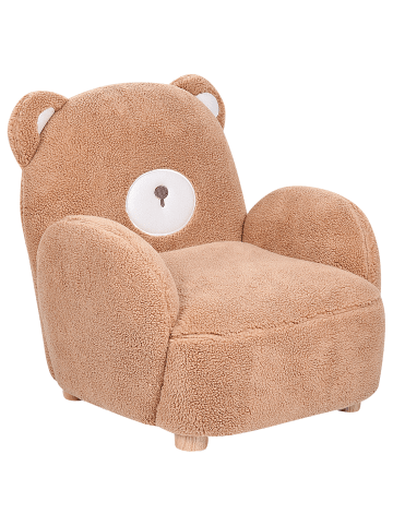 Beliani Kindersessel BOO in Braun/Braun - (W) 58 x (H) 56 x (L) 62 cm