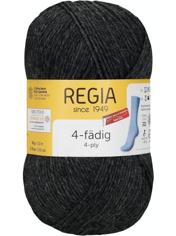 Regia Handstrickgarne 4-fädig Uni, 50g in Anthrazit Meliert