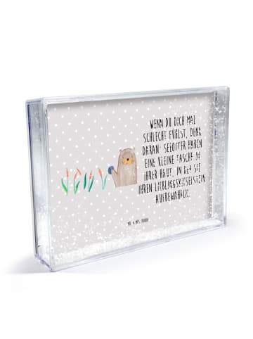 Mr. & Mrs. Panda Mini-Bilderrahmen Otter Stein mit Spruch in Grau Pastell