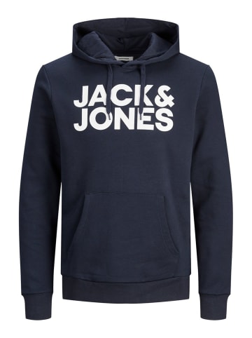 Jack & Jones Sweat Hoodie Kapuzen Pullover Sweatshirt JJECORP in Navy