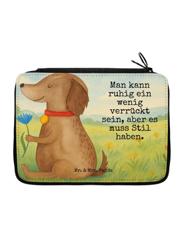 Mr. & Mrs. Panda Federmappe Hund Blume Design mit Spruch in Weiß