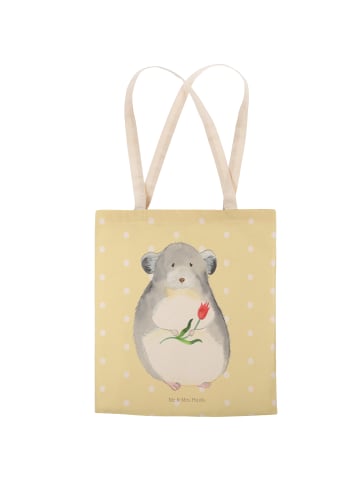 Mr. & Mrs. Panda Shopper-Tasche Chinchilla Blume ohne Spruch in Gelb Pastell