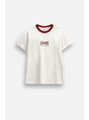 Coccodrillo Baumwoll-T-Shirt mit kurzen Ärmeln in ecru