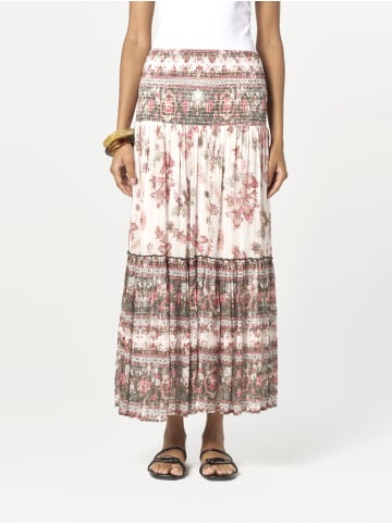 KOROSHI Langer bedruckter Rock für Frauen in weiß