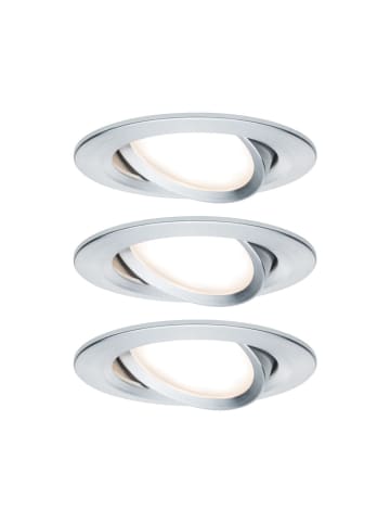 paulmann LED Einbaustrahler 3er-Set Nova Plus Coin schwenkb, rund, dimmbar in Alu -Ø84mm