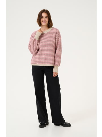 Kaffe Strickpullover KAellery in Feather Gray/ Rose Structure