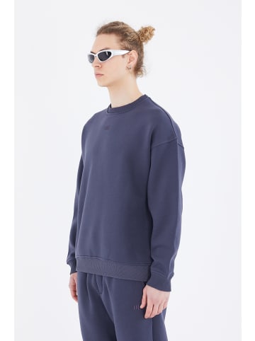Ossy Homer Basic Sweatshirt Oversize Fit Pullover in Blau-Smoke