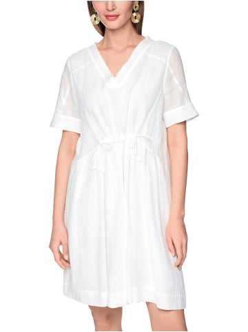 MARC CAIN SPORTS  Kurzarmkleid aus Ramie mit Fransen in White
