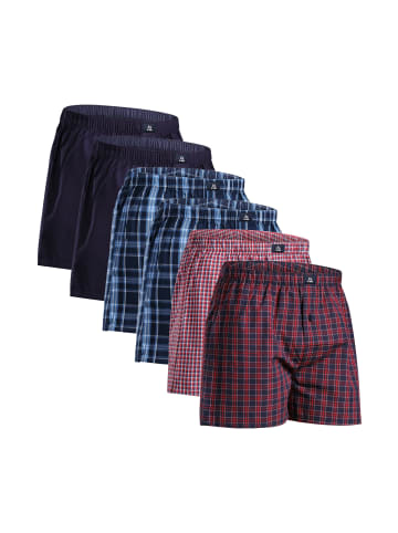 DANISH ENDURANCE Boxershorts Organic Woven in blue/red mix