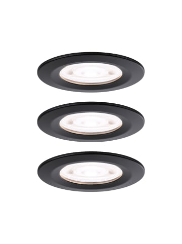 paulmann LED Einbauleuchte Nova GU10 Flat starr IP44 3x4,9W 3x550lm 230V  4000K Schwarz