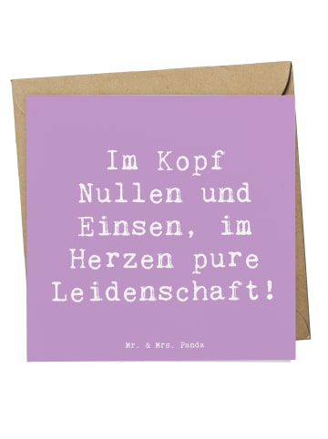 Mr. & Mrs. Panda Einladungskarte Spruch Programmierer Herz mit S... in Lavendeltraum