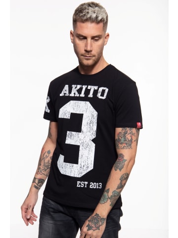 Akito Tanaka Akito Tanaka AKITO TANAKA Herren T-Shirt mit Print in der Front und auf dem Ärmel Number in schwarz