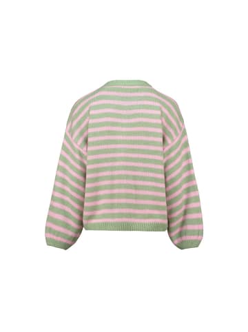 Hailys Pullover in matcha-pink stripe