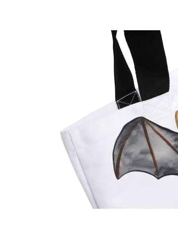 Mr. & Mrs. Panda Strandtasche Fledermaus Flügel mit Spruch in Weiß