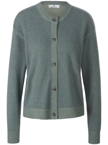 PETER HAHN Strickjacke New Wool in DEEP LICHEN GREEN