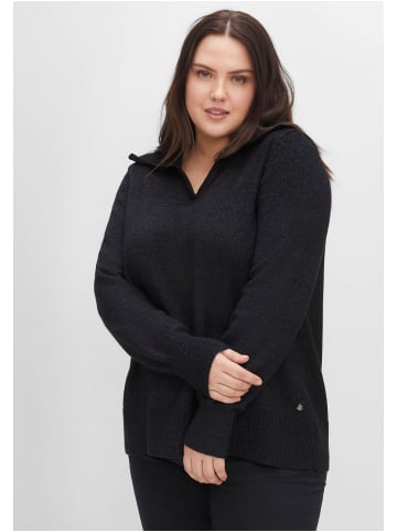 sheego Pullover in schwarz meliert