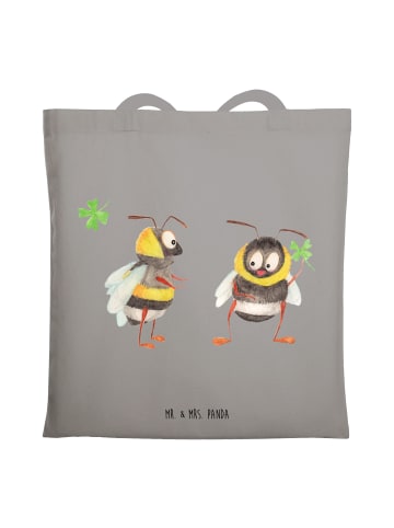 Mr. & Mrs. Panda Einkaufstasche Hummeln Kleeblatt ohne Spruch in Light Grey