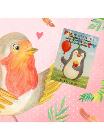 Mr. & Mrs. Panda Grußkarte Pinguin Geburtstag Design mit Spruch in Weiß