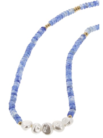 IZIA Women Necklace in Blue White
