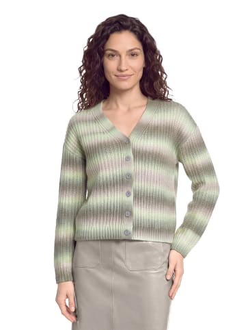 CARTOON Strick-Cardigan mit V-Ausschnitt in Khaki/Cream