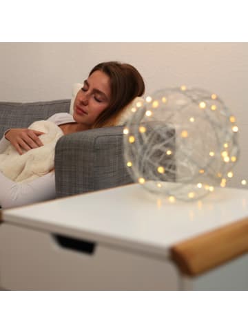 relaxdays 2x LED-Dekokugel in Silber