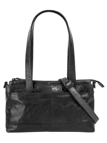SPIKES & SPARROW Handtasche echt Leder in schwarz