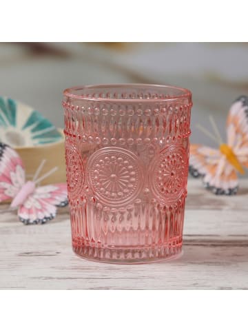 MARELIDA Trinkglas Wasserglas Vintage Boho 280ml in rot