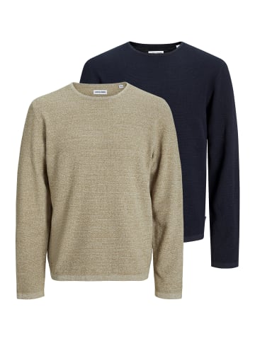 Jack & Jones Pullover George in Dunkelblau / beige