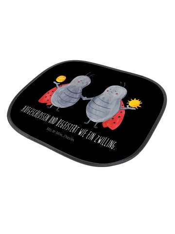 Mr. & Mrs. Panda Auto Sonnenschutz Sternzeichen Zwilling mit Spruch in Schwarz