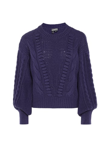 DreiMaster Damen Pullover Mit Zopfstrick in MARINE