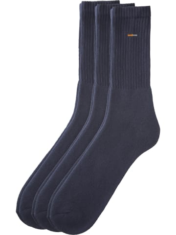 camano Unisex-Sportsocken 3 Paar in dunkelblau