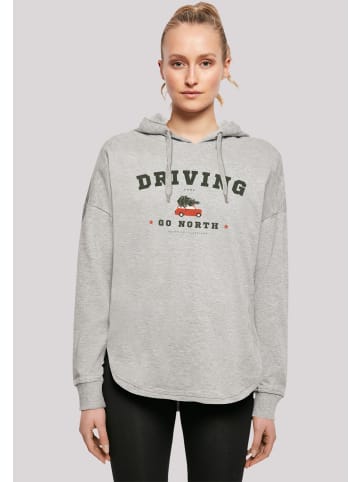 F4NT4STIC Oversized Hoodie Driving Home Weihnachten in grau