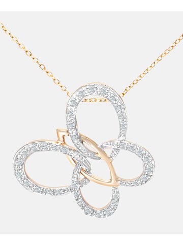 Diamant L'éternel Halskette mit Anhänger aus 375 Gelbgold mit Diamant Schmetterling
