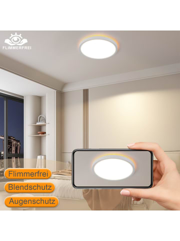 ZMH Deckenleuchte LED - 22CM Deckenlampe 18W weiß 3000K - 6500K