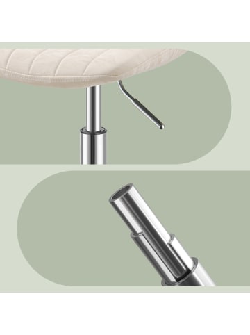 VASAGLE Barhocker Tyra in Weiß - (B)46.5 x (H)(65.5-77.5) x (T)43 cm