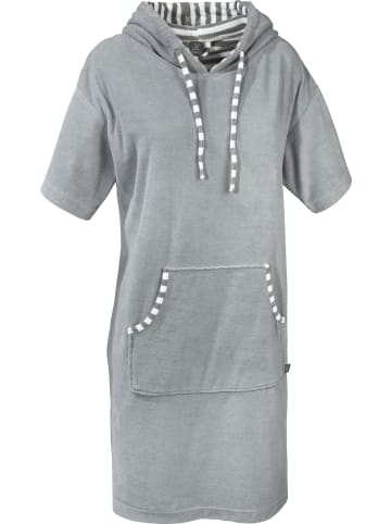 Erwin Müller Leichtfrottier Unisex-Poncho mit Kapuze in hellgrau