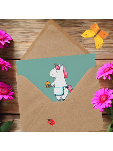 Mr. & Mrs. Panda Einladungskarte Super Tante mit Spruch in Meeresbrise