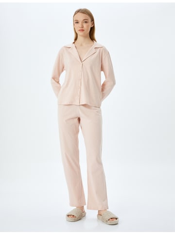 KOTON 2tlg. Outfit: Schlafanzug in Rosa Gemustert