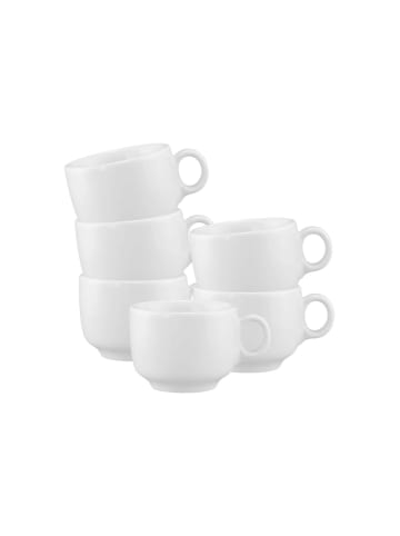 Seltmann Weiden 6er Set Espressotassen mit Henkel Sento Home 80 ml weiß in weiß